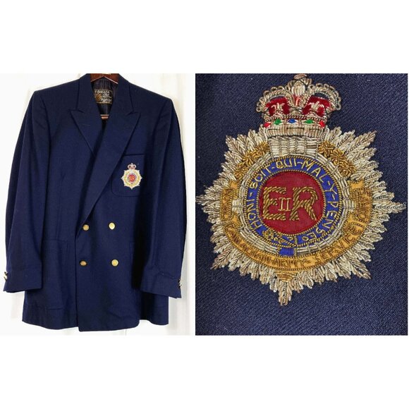 Named Classic Navy Jacket Queen Elizabeth II Royalty Bullion Embroidery Patch